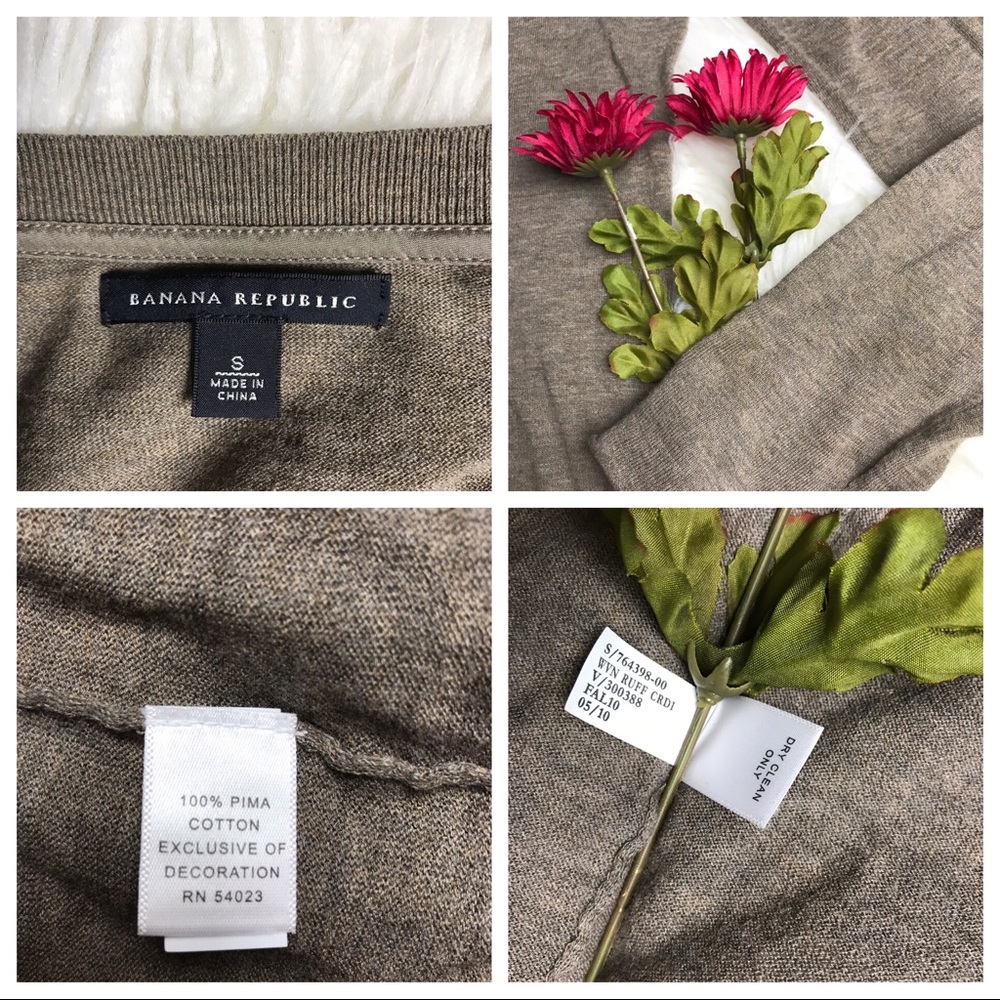 EUC Banana Republic Pima Cotton Ruffle Cardigan - Picture 8 of 8